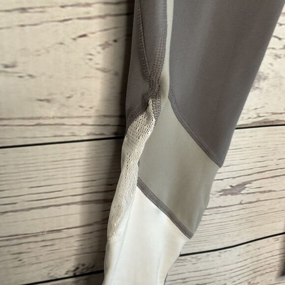 Athleta Salutation 7/8 Tight Colorblock Leggings Women's Size Small S Gray White - Picture 4 of 9